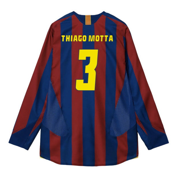 2005-2006 Barcelona T90 Reissue LS Home Shirt (Thiago Motta 3)-PitchVibe Kits